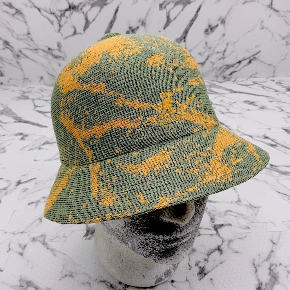 Kangol Airbrush Olive Green | Warm Apricot  Casual Bucket Hat